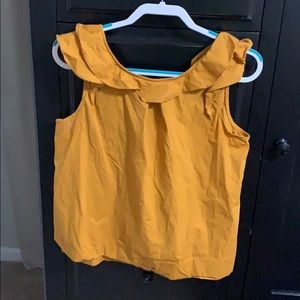 Orange ruffled tank top